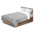 Couvre - lit matelass  ultrasons 200x220 cm gris et blanc