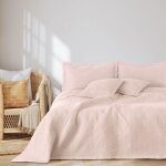Couvre - lit - ophelia - microfibre - 170x210 cm - rose poudr� (matelass� ultrasons)