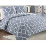 Couvre - lit quilt matelass avec 2 taies doreiller 40x40 cm - gris blanc mridienne marocaine 220x240 ...