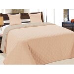 Couvre - lit quilt matelass avec 2 taies doreiller 40x40 cm - saumon rose gris clair 010 180x220 cm