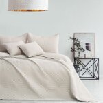 Couvre - lit restilo softa 260x280 cm microfibre beige clair r�versible - matelass� ultrasons