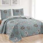 Alpes blanc - couvre - lit tropicale bleu 6009 - 220x240cm + 2 taies 65x65cm Alpes blanc - couvre - lit tropicale bleu 6009 - 220x240cm + 2 taies 65x65cm