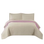 Couvre - lit tutumi inez jet de lit beige rose 240x220x1cm