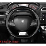 Couvre - volant - juste - kit 308 207 208 206 3008 - cuir de vachette - fibre de carbone - noir couvre ...