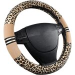 Couvre - volant - pzcc - imprim lopard caf - diamtre universel 38 cm - peluche - hiver doux