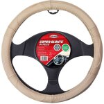 Couvre - volant start housse de volant de voiture en cuir beige confort adulte s�curit� protection 37x39 ...