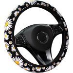 Couvre volant voiture mignon daisy fleur voiture dcoration intrieure tricot couverture de volant universel ...