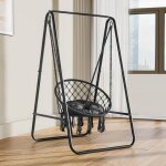 Cozy - hamacs - chaise suspendue avec support 85x92x153cm balancelle avec coussin acier robuste 100kg ...
