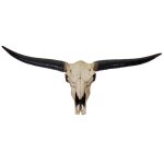 Cr�ne decoratif 132cm trophee t�te de taureau longhorn en polyresine interieur / exterieur couleur naturelle ...