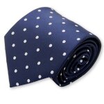 Cravate bleu - marine � pois