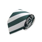 Cravate club verte et argent finitions main