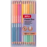 Crayons de couleurs - double pointe - 24 couleurs pastels - scolaire - coloriage - apli kids