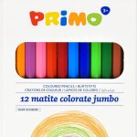 Crayons de couleur g�ants - 12 pi�ces - hexagonaux - multicolores - pour enfants