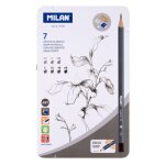 Crayons graphite - assortiment de mines 2hhhbb2b4b6b + 2 gommes - milan