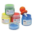 Crealign - mes premires peintures - lot de 4 pots de peintures gouache pour enfants (bleu vert rouge ...