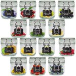 Lot de 14 bocaux en verre hermtique creative home - 200ml - rangement cuisine