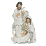 Crèche de noël - décoration vitrine - nativité - 20 cm - ecru - argent Crèche de noël - décoration vitrine - nativité - 20 cm - ecru - argent