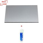 Crdence - l: 200 cm - l: 100 cm - e: 3 mm - aluminum bross + mastic silicone transparent