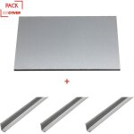 Crdence - l: 200 cm - l: 100 cm - e: 3 mm - aluminum bross + 3 profils de finition en u