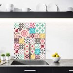 Crdence crazycolor en aluminium adhesive - 60 cm x 70 cm - multicolor - face arrire autocollante - ...