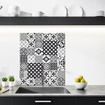 Crdence greyblack en aluminium adhesive - 60 cm x 70 cm - noir blanc et gris - face arrire autocollante ...