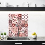 Crdence redmonkey en aluminium adhesive - 90 cm x 70 cm - rouge - face arrire autocollante - fond de ...