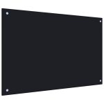 Crdence de cuisine - dosseret de cuisine noir 90x60 cm verre tremp shl79125
