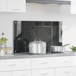 Cr�dence cuisine en verre tremp� gris fonc� 90 x 50 x 06 cm ? r�sistante � la chaleur
