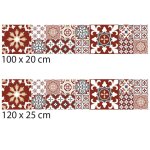 Cr�dence effet carreaux de ciment rouge redmonky adh�sive autocollant sticker - fond de hotte - 100 x ...