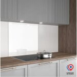 Crédence - fond de hotte - aurys - verre - extra blanc - laqué blanc - 900 * 450 - 6 mm Crédence - fond de hotte - aurys - verre - extra blanc - laqué blanc - 900 * 450 - 6 mm