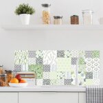 Crdence nature green adhsive autocollant sticker - fond de hotte - 120 x 50 cm