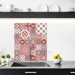 Crdence redmonkey en aluminium adhesive - 60 cm x 70 cm - rouge - face arrire autocollante - fond de ...