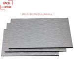 Crdences rversibles - lot de 3 - l: 100 cm - l: 50 cm - e: 3 mm - aluminum bross