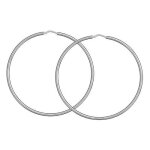 Cr�oles en argent fil lisse diam�tre 60mm