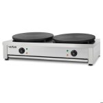 Cr�pi�re �lectrique double inox 2 plaques 40 cm 2�3000 w temp�rature r�glable 50?300 �c