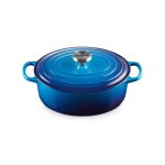 Cocotte - le creuset - oval evolution - 27 cm - fonte émaillée - couleur azure Cocotte - le creuset - oval evolution - 27 cm - fonte émaillée - couleur azure