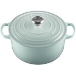 Le creuset cocotte ronde signature en fonte maille avec couvercle 26 cm 55 l sel de mer