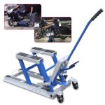 Cric hydraulique pour moto pont élévateur hydraulique pour moto 680 kg max bleu support de montage pour ... Cric hydraulique pour moto pont élévateur hydraulique pour moto 680 kg max bleu support de montage pour ...