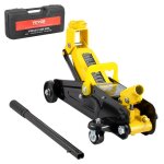 Cric rouleur 15 tonnes - vevor - cric de plancher hydraulique  profil bas - hauteur de levage 120 - ...