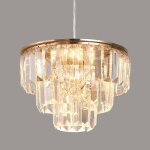 Cristal lampe suspendue fer plafonnier led lustre salle  manger cuisine 24w