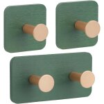 Crochet adhsif bambou 3 piezas crochets adhesifs muraux pour serviettes ceinture cls (vert) vert vert ...