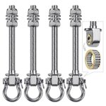 Crochet de balanoire lot de 4 avec mousqueton fixation chaise suspendue charge jusqu 680 kg 245 mm ...