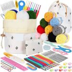 Crochet kit 64 pcs outils de tricot pour dbutants sac de rangement pour matriel de tricot  la main ...
