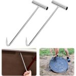 Crochets levage plaque gout 30cm lot 2 acier manganse robuste ouverture regard volet outil btp professionnel ...