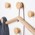 Crochet mural bois porte manteau rond pat�re bois 5 pi�ces naturel crochet � manteau vintage d�coratif ...