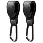 Crochet poussette 2 pi�ces crochets pour attache poussette mousqueton accroche(noir)