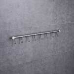 Crochet � torchon?crochet barre de cuisine en acier inox avec argent?500 mm + 8 crochets?