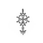Croix huguenote pendentif protestant en argent massif 925 Croix huguenote pendentif protestant en argent massif 925
