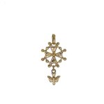 Croix huguenote en plaqué or pendentif protestant pour homme femme seul Croix huguenote en plaqué or pendentif protestant pour homme femme seul