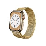 Crong milano steel ? bracelet en acier inoxydable pour apple watch 44 / 45 / 46 / 49 mm (or)